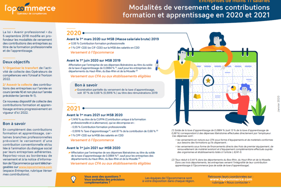 Contributions Formation et Apprentissage 2020